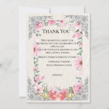 Tarjeta de agradecimiento de boda india simple | E