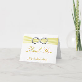 Tarjeta de agradecimiento de boda Infinito Amarill
