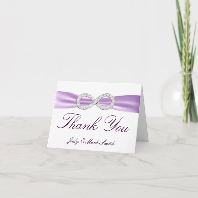 Tarjeta de agradecimiento de boda Infinity con dia (Anverso)