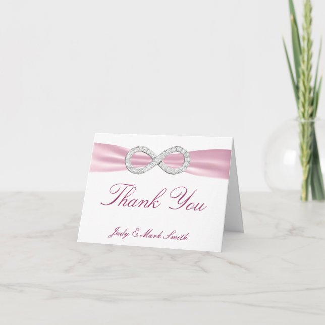 Tarjeta de agradecimiento de boda Infinity de Diam (Anverso)