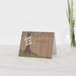 Tarjeta de agradecimiento de boda inspirada en car