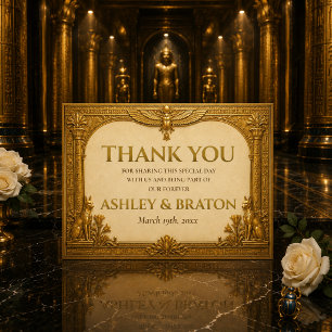 Tarjeta de agradecimiento de boda inspirada en el