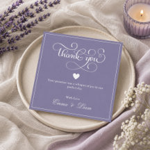 Tarjeta de agradecimiento de boda Lavanda Polvorie