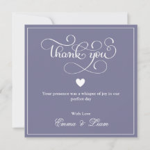 Tarjeta de agradecimiento de boda Lavanda Polvorie