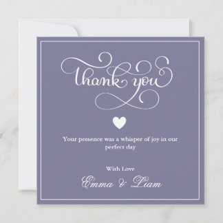 Tarjeta de agradecimiento de boda Lavanda Polvorie