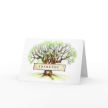 Tarjeta de agradecimiento de boda Love Tree