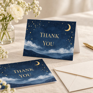 Tarjeta de agradecimiento de boda Luna Celestial D