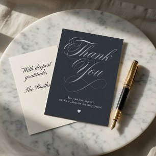 Tarjeta de agradecimiento de boda Luxury Dark Slat