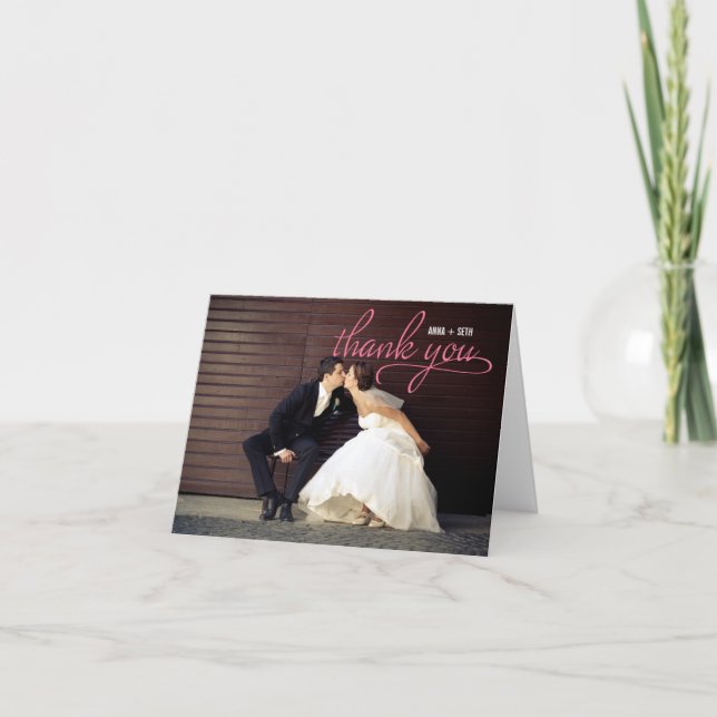 Tarjeta de agradecimiento de boda manuscrita - Ros (Anverso)