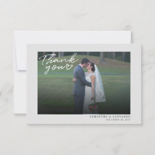 Tarjeta de agradecimiento de Boda manuscrito fotog
