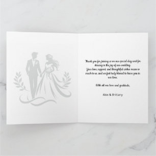 Tarjeta de agradecimiento de boda Minimalist Heart