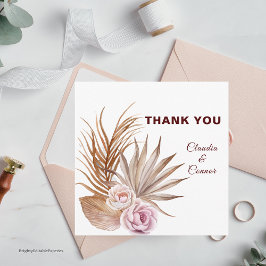 Tarjeta de agradecimiento de boda minimalista