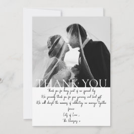Tarjeta de agradecimiento de Boda minimalista con