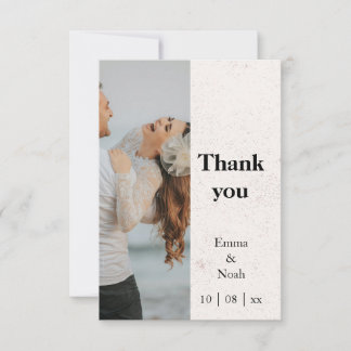 Tarjeta de agradecimiento de boda minimalista con
