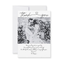 Tarjeta de agradecimiento de Boda minimalista con 