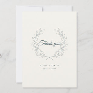 Tarjeta de agradecimiento de boda minimalista Coro