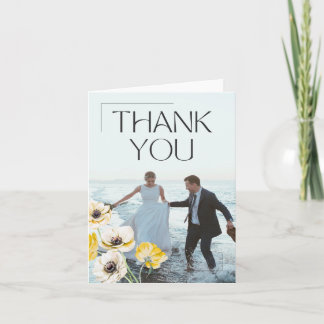Tarjeta de agradecimiento de boda minimalista de A