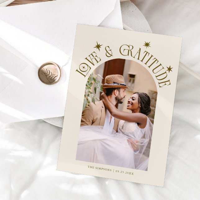 Tarjeta de agradecimiento de boda minimalista de f (Subido por el creador)