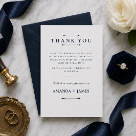 Tarjeta de agradecimiento de boda minimalista de l