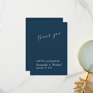 Tarjeta de agradecimiento de boda minimalista de l