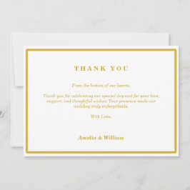 Tarjeta de agradecimiento de boda minimalista de o