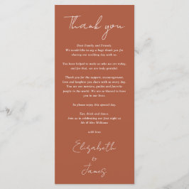 Tarjeta de agradecimiento de boda minimalista de t