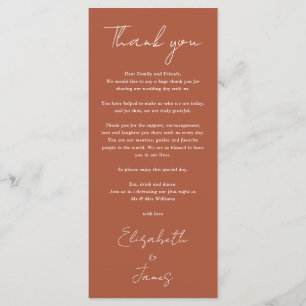 Tarjeta de agradecimiento de boda minimalista de t