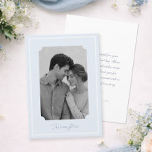 Tarjeta de agradecimiento de boda minimalista en a