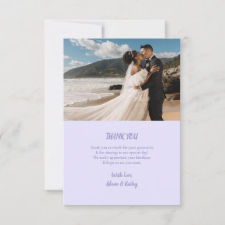 Tarjeta de agradecimiento de boda minimalista flor