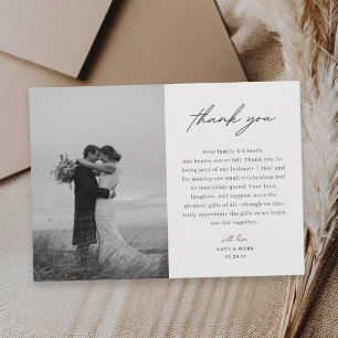 Tarjeta de agradecimiento de boda minimalista hori