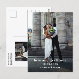 Tarjeta de agradecimiento de boda minimalista mode