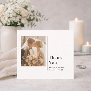 Tarjeta de agradecimiento de boda minimalista mode
