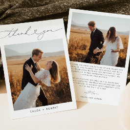 Tarjeta de agradecimiento de boda minimalista mode