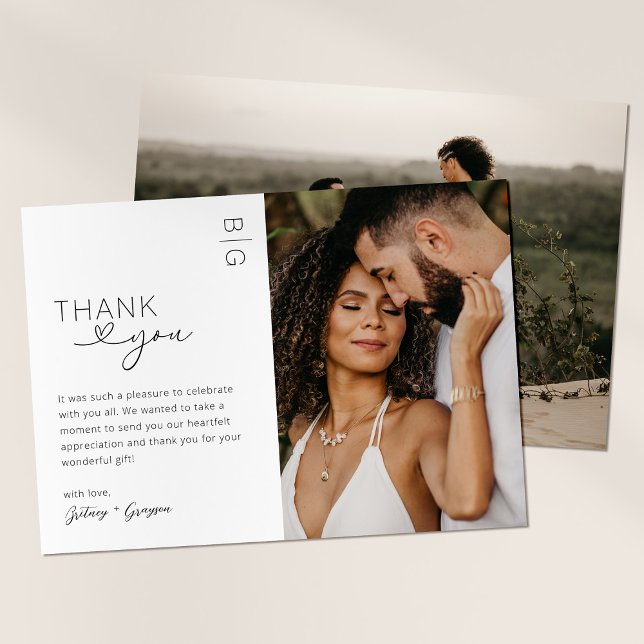 Tarjeta de agradecimiento de boda minimalista mode (Subido por el creador)