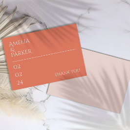 Tarjeta de agradecimiento de boda minimalista nara