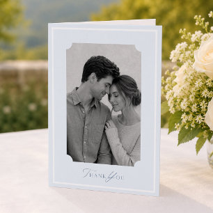 Tarjeta de agradecimiento de boda minimalista polv