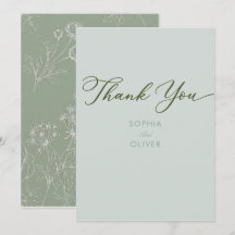 tarjeta de agradecimiento de boda minimalista simp