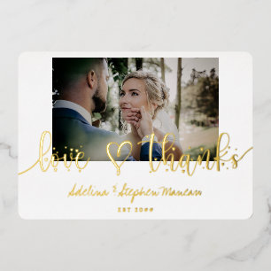 Tarjeta de agradecimiento de boda minimalista simp