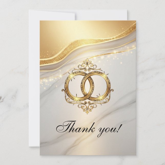 Tarjeta de agradecimiento de boda moderna (Anverso)