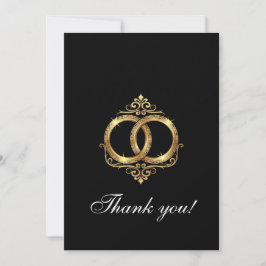 Tarjeta de agradecimiento de boda moderna