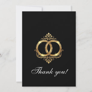 Tarjeta de agradecimiento de boda moderna
