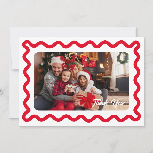 Tarjeta de agradecimiento de boda moderna (Anverso)