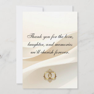 Tarjeta de agradecimiento de boda moderna