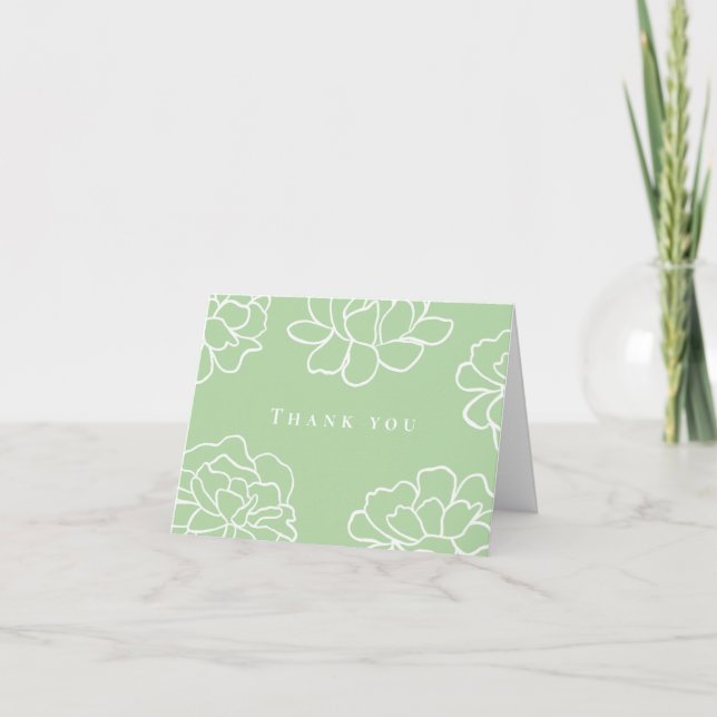 Tarjeta de agradecimiento de boda moderna botánica (Anverso)