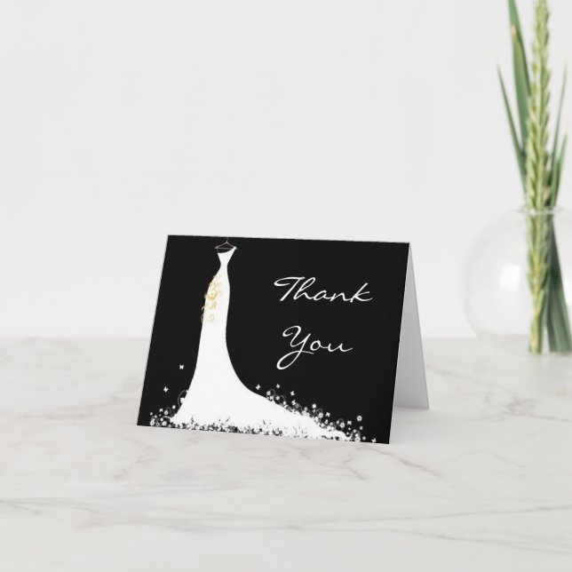 Tarjeta de agradecimiento de boda moderna chic ele (Anverso)