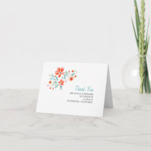 tarjeta de agradecimiento de boda moderna linda fl