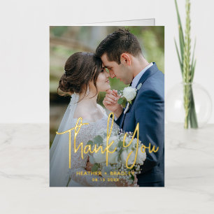 Tarjeta de agradecimiento de boda moderna minimali