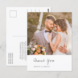 Tarjeta de agradecimiento de boda moderna minimali