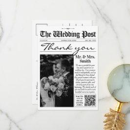 Tarjeta de agradecimiento de boda moderna, Periódi