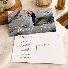 Tarjeta de agradecimiento de boda moderna personal